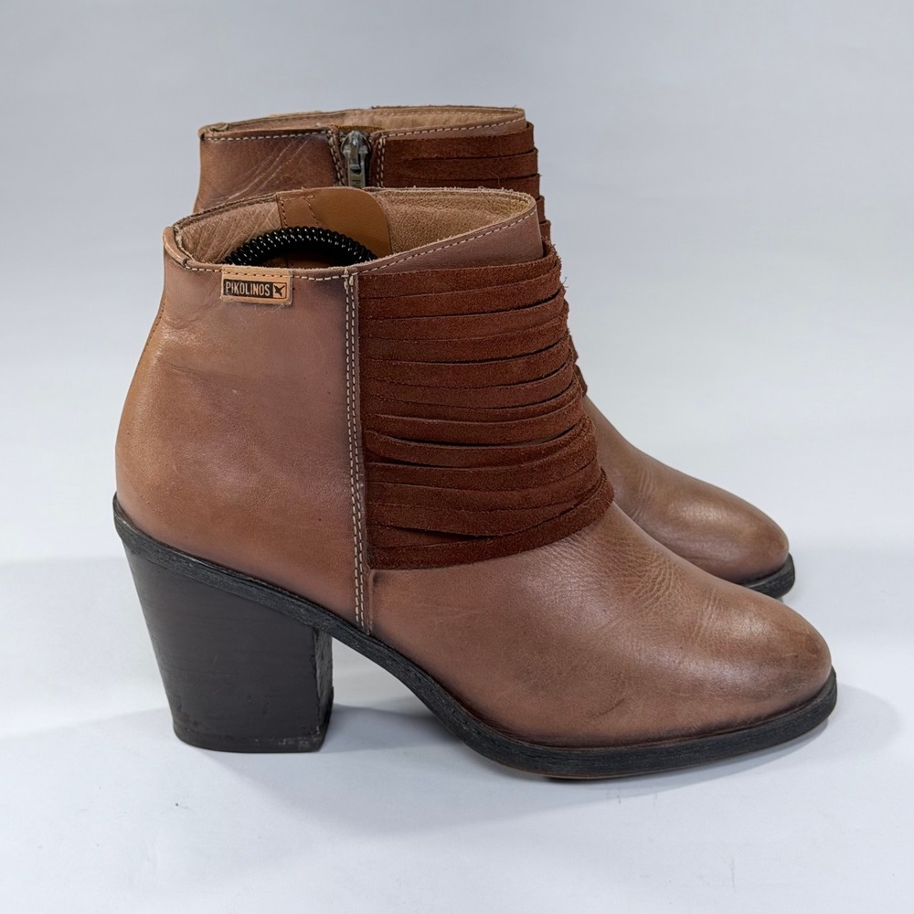 Pikolinos Alicante Boots Womens 39/8.5-9 Brown Leather Suede Ankle Boho Western